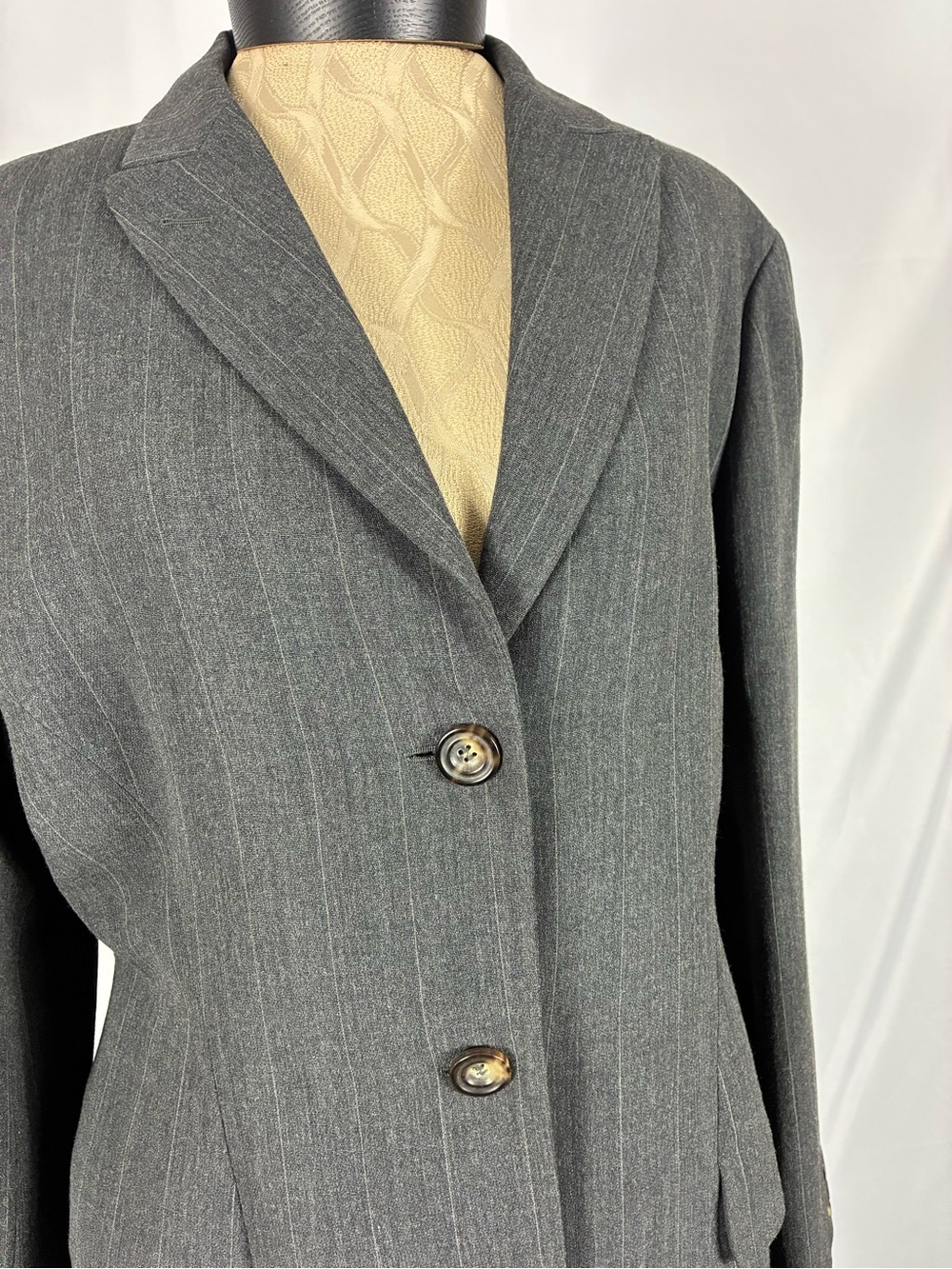 Jill SandC Sander Mix Sizes Classic Women's Gray Pinstripe Blazer Jacket
